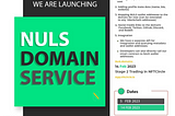 we are launching the Nuls Domain Service
