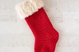 Red classic crochet stocking free pattern.