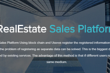 RSP: RealEstate Sales Platform