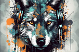 wolf t-shirt design prompt