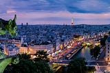 Notre Dame. Gargoyle looking out over Paris