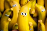 Bananas with googley eyes