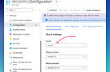 How to set Stack Settings for Azure Web App using Pulumi