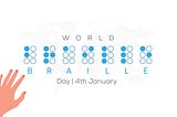 Hand and Braille icons. World Braille Day 4th January.