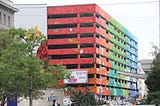 A multicolored building