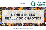 Is the S in ESG really so chaotic?
