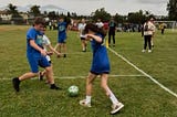 My granddaughter at a soccer tournament for special needs students in 2026.