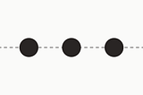 3 large dots aligned horizontally traversed by a dashed line.