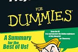 Cover of a fictional “For Dummies” book, with DJT on the front.