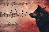 Wolf attracts the opposite through music. Image by Author using AI
