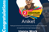 Happy 2nd work anniversary #Aniket sir