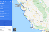 How I travel by car along the California beach coast for a week.