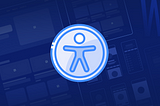 UX wireframes with an accessibility icon in the middle-center