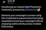 Important #ZkSync #Airdrop : Galxe intorduce newest #Sybil Prevention Credential, Nomis @zksync