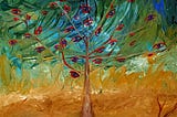 Ted Barr art. Shaman Tree, Truth or Consequences NM. oil on canvas.