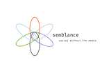 Logo: Six ellipses rotate around a center “Semblance: social without the media”
