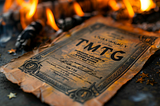 TMTG Stock Certificate on fire.