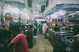 The busy Laptops Market in Regal Trade Center - Saddar, Karachi.