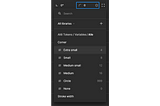 Figma’s variable feature for border-radius, showing a list of border-radius variables with their name and value.