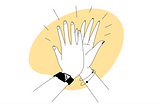 Illustration of two hands high-fiving.