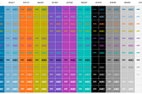 Palette matrix of foreground and background colour combinations.