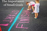 Two girls writing on pavement to create a race. Start and Finish lines.