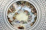 The circular frame of 72 stars of the Apotheosis of Washington are an ancient code.
