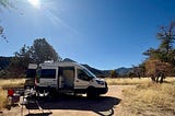 Van in desert.