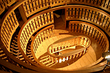 A spiral staircase.