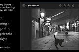 A cat chasing a dog in the city streets at night — rendered by Stable Diffusion just as that …