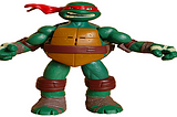 A ninja turtle stands ready to fight using MMA skills.