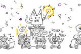 Cat conductor on a poduct conducting multiple robots doing different tasks from coding, searching for files, sending emails and annoyingly one watching TikTok.