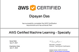 Journey towards AWS Certified Machine Learning Specialty (MLS-C01) Certification