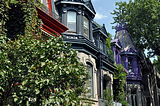 Beautiful houses in St. Louis Square, Montreal, Canada