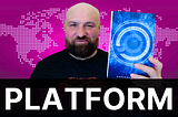 “Platform” card with Accessible.org founder Kris Rivenburgh holdign up his book.