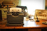 Antique typewriter as example of tools we use in writing