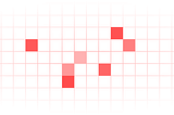 A scattering of pixels on a grid