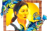 Painting of the writer’s Corean mother, by Lauren Hana Chai.