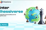 Chessiverse banner showing the logo, a globe with a king piece