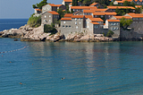 Adriatic coastline at Sveti Stefan, Montenegro