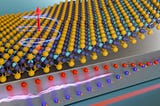 illustration of electric current pumped into platinum