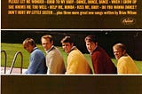 Cover of the Beach Boys’ album ‘The Beach Boys Today!’ with all 5 Beach Boys smiling and a list of the album’s songs.