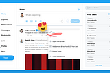 Twitter contextual menu showing a fake edit function