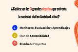 Los 3 grandes desafíos de la sociedad civil en América Latina