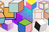 Colourful cubes depicting toolbox