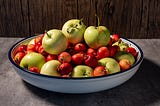 Image of a bowl of crabapples and August apples