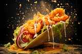 Midjourney Food Photography Prompt, shrimp taco