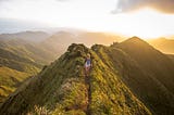 woman walking on trail