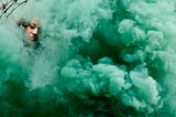 A head engulfed in Green Smoke.