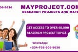 May project topics and research  materials